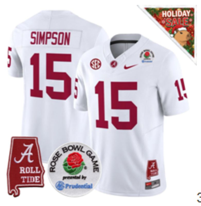 Men Alabama Crimson Tide #15 Simpson White Nike 2026 NCAA Jersey 02->more jerseys->MLB Jersey